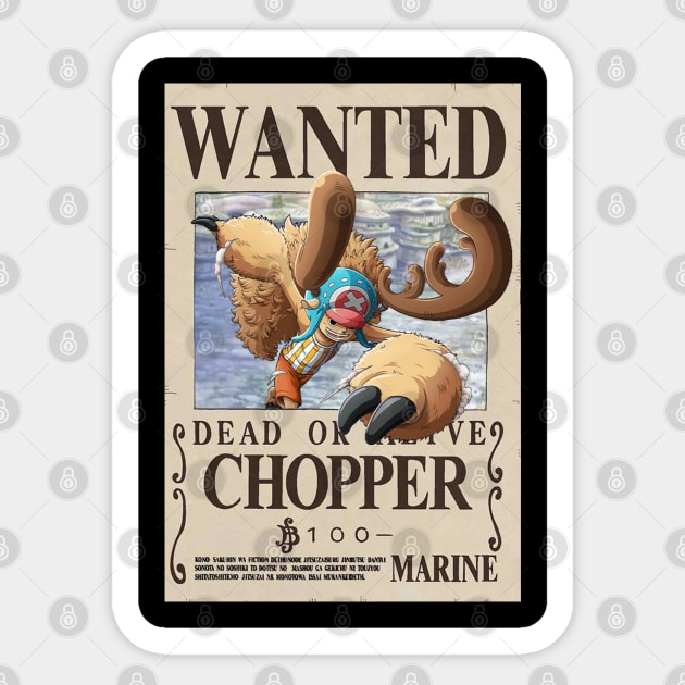 Chopper Wanted Sticker by joshgerald